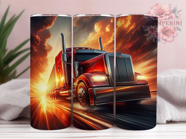 Big Rig Diesel Truck Lover 20oz Tumbler, Truck Lover Tumbler, Big Rig Tumbler, Diesel Tumbler, Vehicle Tumbler, 20oz Sublimation Wrap, Truck Driver Tumbler Sublimation Li Zamperini 