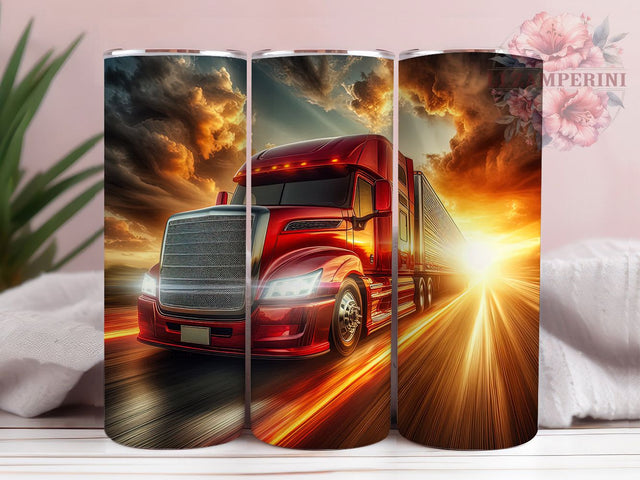 Big Rig Diesel Truck Lover 20oz Tumbler, Truck Lover Tumbler, Big Rig Tumbler, Diesel Tumbler, Vehicle Tumbler, 20oz Sublimation Wrap, Truck Driver Tumbler Sublimation Li Zamperini 