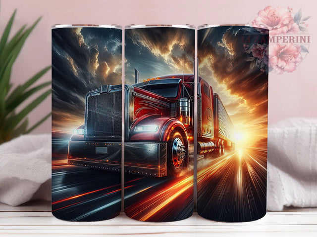 Big Rig Diesel Truck Lover 20oz Tumbler, Truck Lover Tumbler, Big Rig Tumbler, Diesel Tumbler, Vehicle Tumbler, 20oz Sublimation Wrap, Truck Driver Tumbler Sublimation Li Zamperini 