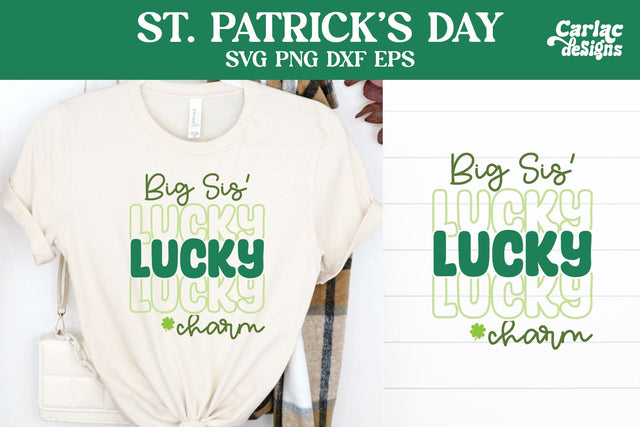 Big Sis' Lucky Charm SVG, St Patrick's Day SVG SVG Carla C Designs 