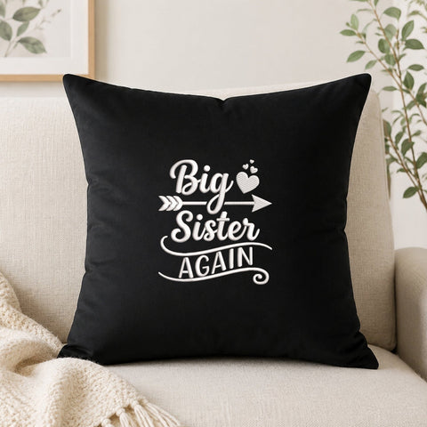 Big Sister Again Embroidery Design – Pregnancy Announcement Machine Embroidery File, New Baby Sibling Reveal Heart Arrow Design Embroidery/Applique DESIGNS PatternFeed8 