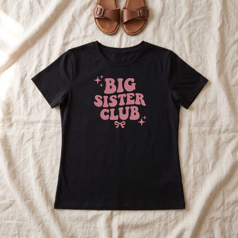 Big Sister Club Embroidery Design – Pink Bow Retro Big Sister Machine Embroidery File – Sibling Announcement Design Embroidery/Applique DESIGNS PatternFeed8 