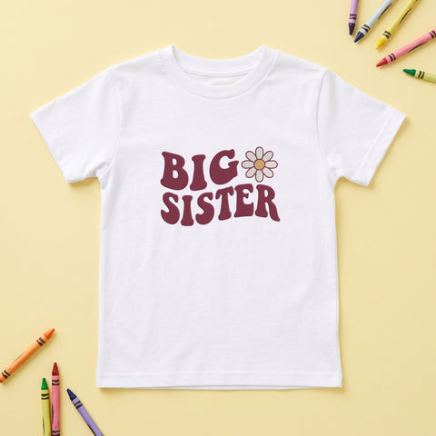 Big Sister Daisy Flower Embroidery Design – Retro Floral Big Sis Machine Embroidery File – Sibling Announcement Design Embroidery/Applique DESIGNS PatternFeed8 