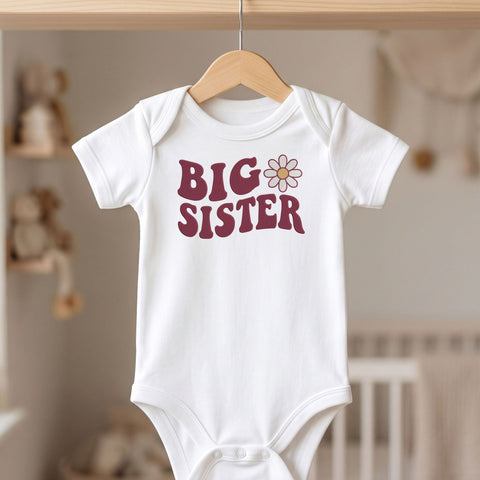 Big Sister Daisy Flower Embroidery Design – Retro Floral Big Sis Machine Embroidery File – Sibling Announcement Design Embroidery/Applique DESIGNS PatternFeed8 
