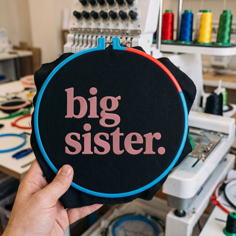 Big Sister Embroidery Design – Pink Big Sister Typography Machine Embroidery File – Sibling Announcement Design Embroidery/Applique DESIGNS PatternFeed8 