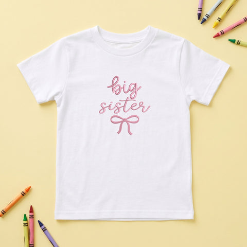 Big Sister Embroidery Design – Pink Script Big Sister Bow Machine Embroidery File Embroidery/Applique DESIGNS PatternFeed8 