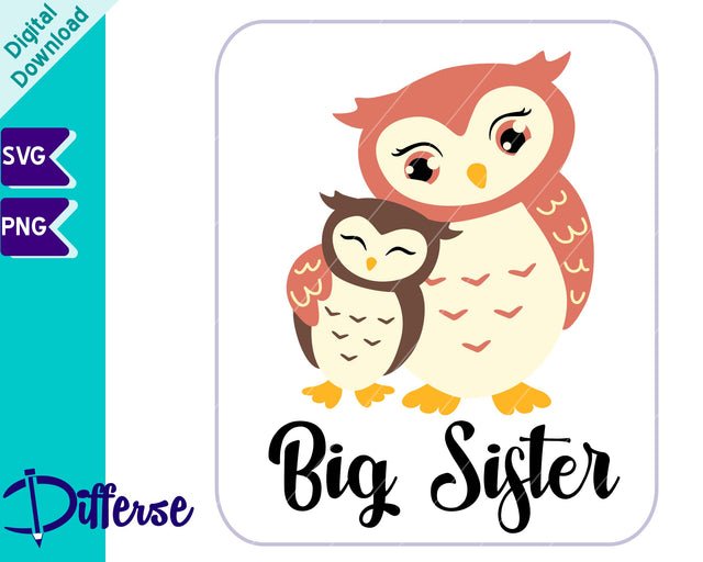 Big Sister SVG | Cute Owls SVG SVG Differse 