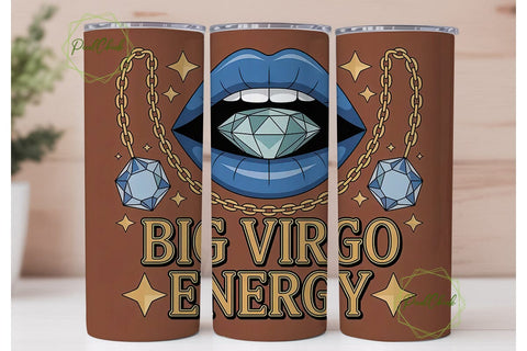 Big Virgo Energy 20oz Tumbler Wrap Sublimation PixelChick 