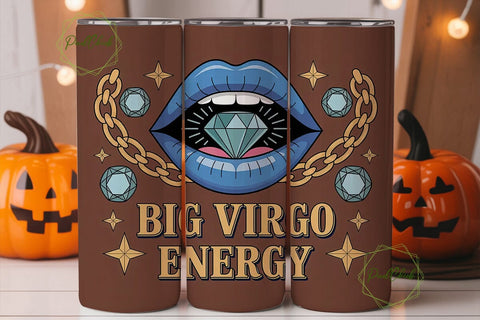 Big Virgo Energy 20oz Tumbler Wrap Sublimation PixelChick 