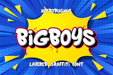 Bigboys - 3d Layered Graffiti Font Font Mozzatype 