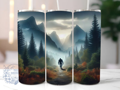 Bigfoot 20oz Skinny Tumbler, Mountain Tumbler Png, Straight & Tapered Tumbler Wrap, Instant Digital Download Sublimation ToriDesigns 