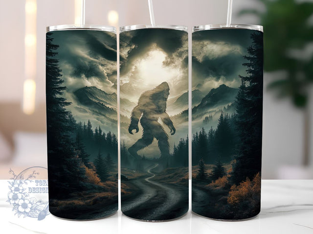 Bigfoot 20oz Skinny Tumbler, Mountain Tumbler Png, Straight & Tapered Tumbler Wrap, Instant Digital Download Sublimation ToriDesigns 