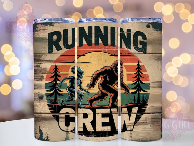 Bigfoot Alien Race Tumbler, Running Crew Wrap, Bigfoot Race Design, Alien Race Tumbler, 20oz Sublimation Wrap, Sci-Fi Tumbler, Mythical Creatures Cup Sublimation SvggirlplusArt 