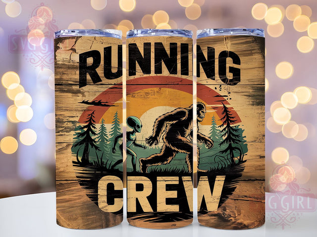 Bigfoot Alien Race Tumbler, Running Crew Wrap, Bigfoot Race Design, Alien Race Tumbler, 20oz Sublimation Wrap, Sci-Fi Tumbler, Mythical Creatures Cup Sublimation SvggirlplusArt 