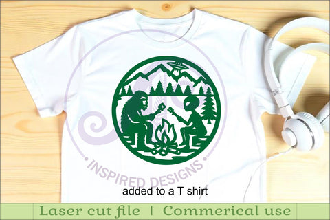 Bigfoot and Alien campsite wall art sign, SVG file SVG APInspireddesigns 