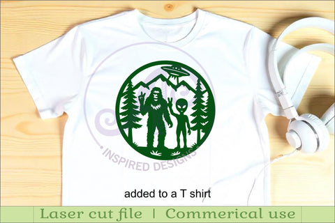 Bigfoot and Alien wall art sign, SVG file SVG APInspireddesigns 