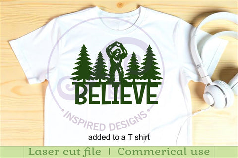 Bigfoot believe wall art sign, SVG file SVG APInspireddesigns 