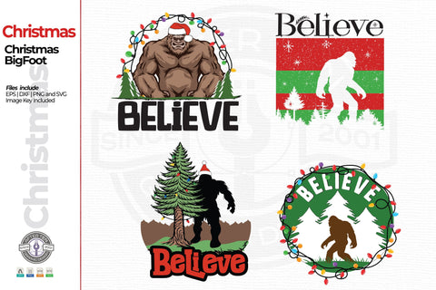 Bigfoot Christmas SVG AfterTenDesign 