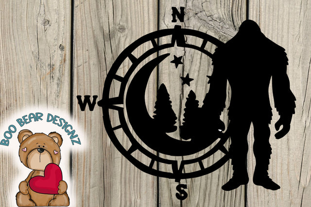 Bigfoot Compass Clipart Sublimation Boo Bear Designz 