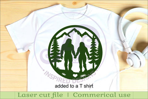 Bigfoot couple wall art sign, SVG file SVG APInspireddesigns 