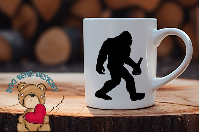 Bigfoot Day Drinking Clipart Sublimation Boo Bear Designz 