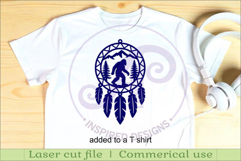 Bigfoot Dreamcatcher Laser Cut File, Sasquatch Wall Art SVG APInspireddesigns 