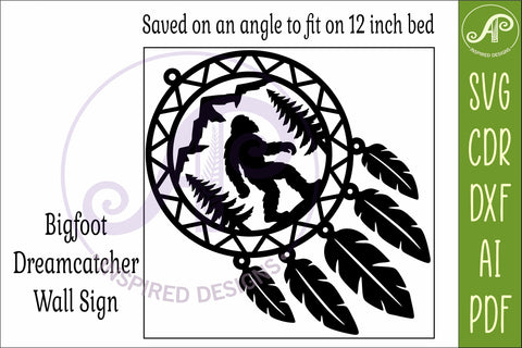 Bigfoot Dreamcatcher Laser Cut File, Sasquatch Wall Art SVG APInspireddesigns 