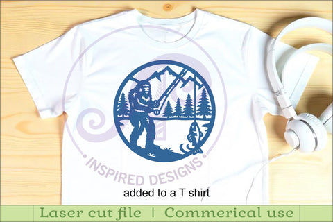 Bigfoot Fishing wall art sign, SVG file SVG APInspireddesigns 