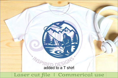 Bigfoot Fly Fishing wall art sign, SVG file SVG APInspireddesigns 