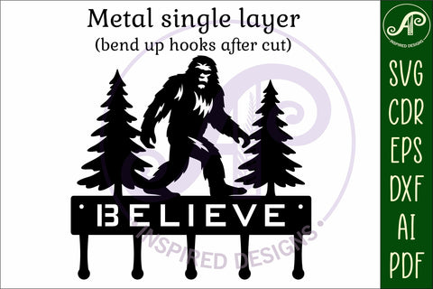 Bigfoot Key holders for metal and laser cutting SVG APInspireddesigns 