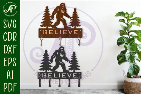 Bigfoot Key holders for metal and laser cutting SVG APInspireddesigns 