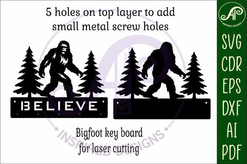 Bigfoot Key holders for metal and laser cutting SVG APInspireddesigns 