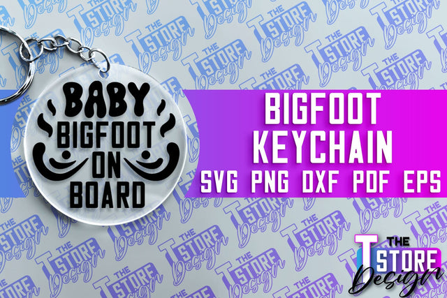 Bigfoot Keychain Design | Yeti SVG | Bigfoot Print | Keychain Design | SVG File SVG The T Store Design 