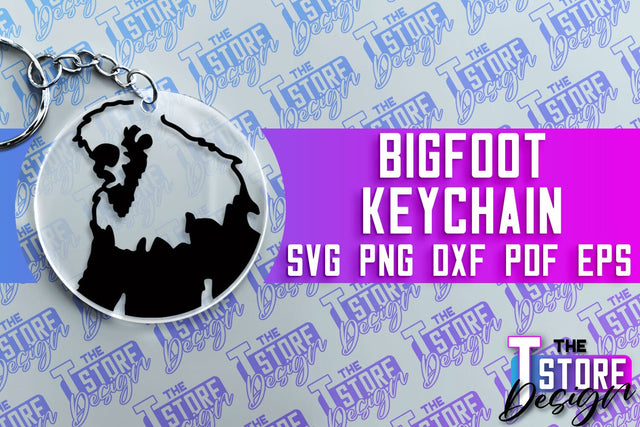 Bigfoot Keychain Design | Yeti SVG | Bigfoot Print | Keychain Design | SVG File SVG The T Store Design 