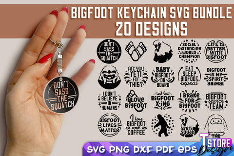 Bigfoot Keychain Design | Yeti SVG | Bigfoot Print | Keychain Design | SVG File SVG The T Store Design 