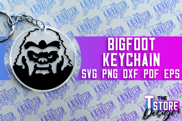 Bigfoot Keychain Design | Yeti SVG | Bigfoot Print | Keychain Design | SVG File SVG The T Store Design 