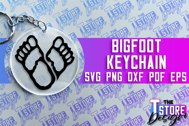 Bigfoot Keychain Design | Yeti SVG | Bigfoot Print | Keychain Design | SVG File SVG The T Store Design 