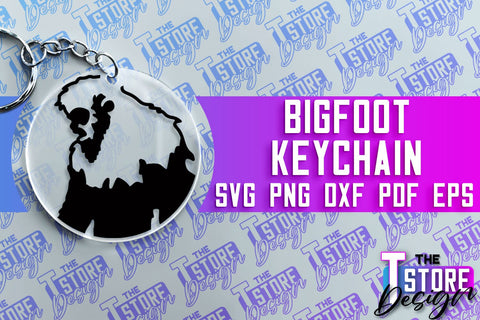 Bigfoot Keychain Design | Yeti SVG | Bigfoot Print | Keychain Design | SVG File SVG The T Store Design 