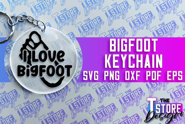 Bigfoot Keychain Design | Yeti SVG | Bigfoot Print | Keychain Design | SVG File SVG The T Store Design 