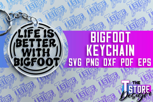 Bigfoot Keychain Design | Yeti SVG | Bigfoot Print | Keychain Design | SVG File SVG The T Store Design 