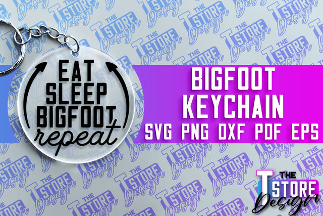 Bigfoot Keychain Design | Yeti SVG | Bigfoot Print | Keychain Design | SVG File SVG The T Store Design 