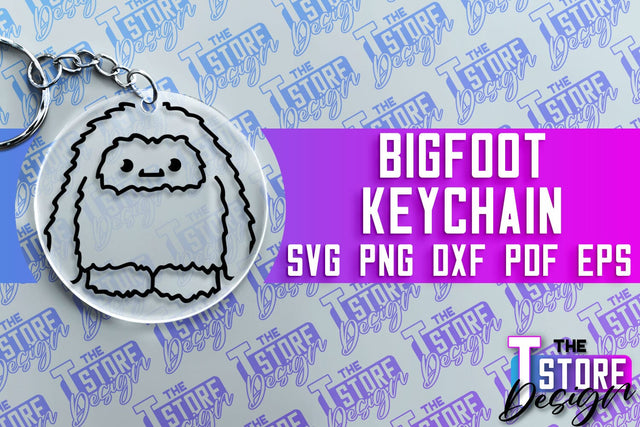 Bigfoot Keychain Design | Yeti SVG | Bigfoot Print | Keychain Design | SVG File SVG The T Store Design 