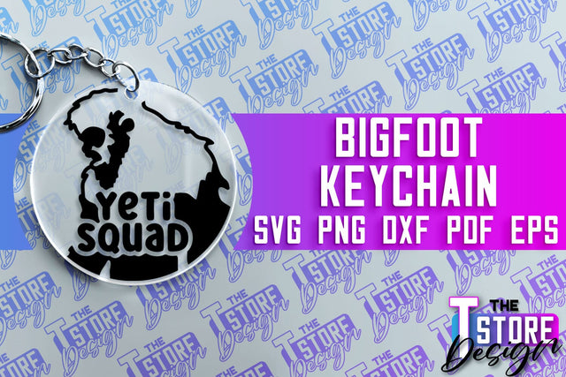 Bigfoot Keychain Design | Yeti SVG | Bigfoot Print | Keychain Design | SVG File SVG The T Store Design 