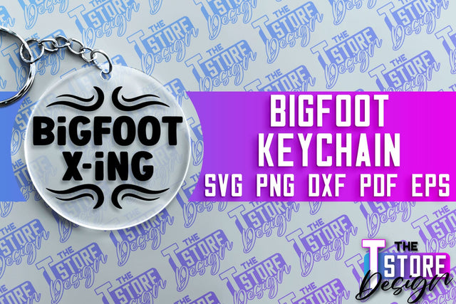 Bigfoot Keychain Design | Yeti SVG | Bigfoot Print | Keychain Design | SVG File SVG The T Store Design 