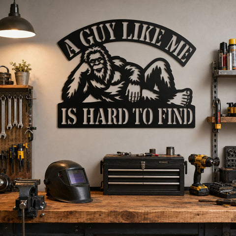Bigfoot Laser SVG | A Guy Like Me Is Hard to Find | Funny Sasquatch DXF | Plasma CNC Laser Cut File | Rustic Cabin Sign SVG HappyDesignStudio 