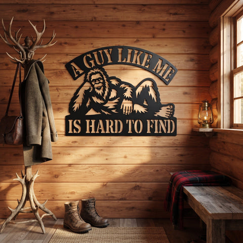 Bigfoot Laser SVG | A Guy Like Me Is Hard to Find | Funny Sasquatch DXF | Plasma CNC Laser Cut File | Rustic Cabin Sign SVG HappyDesignStudio 