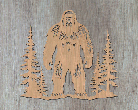 Bigfoot Laser SVG Cut File, Yeti Glowforge File, Sasquatch DXF, Bigfoot Wall Art SVG SVG HappyDesignStudio 