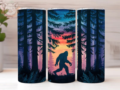 Bigfoot Nature 20oz Tumbler Png, Straight & Tapered Tumbler Png, Bigfoot Tumbler Png, Digital Download PNG Sublimation Lara' s Designs 