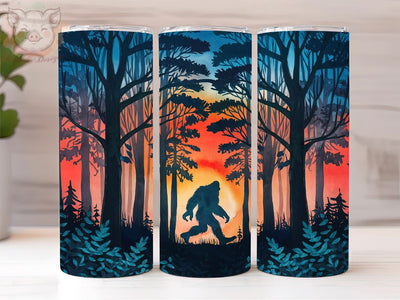 Bigfoot Nature 20oz Tumbler Png, Straight & Tapered Tumbler Png, Bigfoot Tumbler Png, Digital Download PNG Sublimation Lara' s Designs 