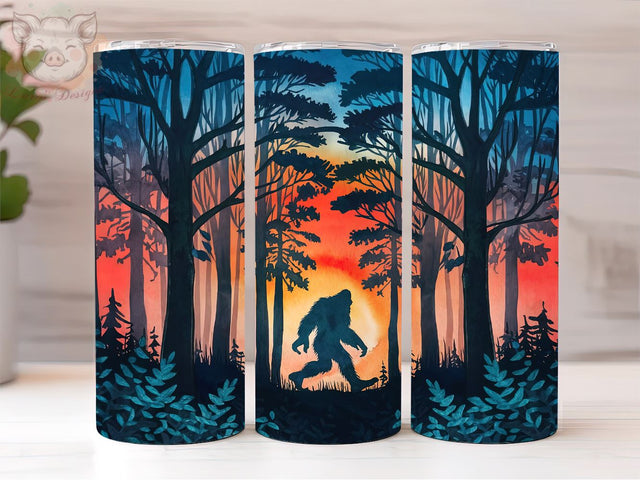 Bigfoot Nature 20oz Tumbler Png, Straight & Tapered Tumbler Png, Bigfoot Tumbler Png, Digital Download PNG Sublimation Lara' s Designs 